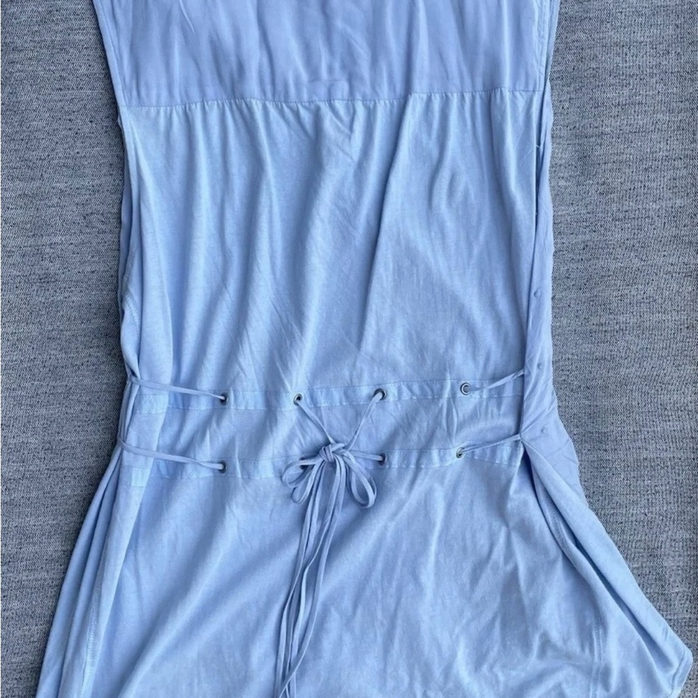 NWT Tiny Anthropologie Large Sky Blue Sleeveless Embroidered Button Front Top - Picture 8 of 12